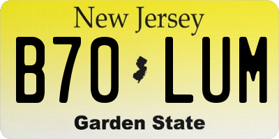 NJ license plate B70LUM