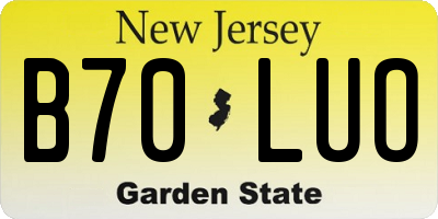 NJ license plate B70LUO