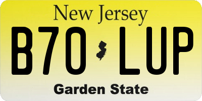 NJ license plate B70LUP