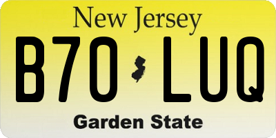 NJ license plate B70LUQ