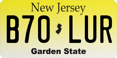 NJ license plate B70LUR
