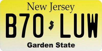 NJ license plate B70LUW