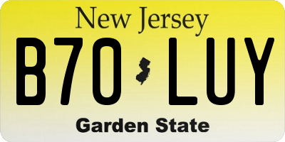 NJ license plate B70LUY