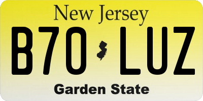 NJ license plate B70LUZ