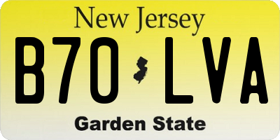 NJ license plate B70LVA