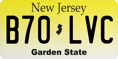 NJ license plate B70LVC