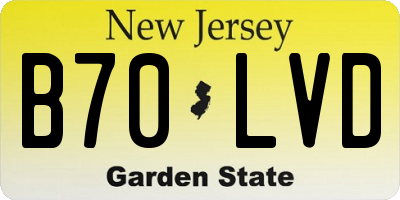 NJ license plate B70LVD