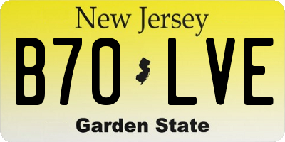 NJ license plate B70LVE