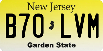 NJ license plate B70LVM
