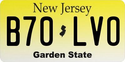 NJ license plate B70LVO
