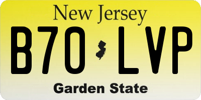 NJ license plate B70LVP