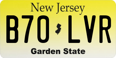 NJ license plate B70LVR