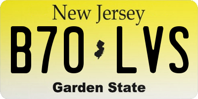 NJ license plate B70LVS