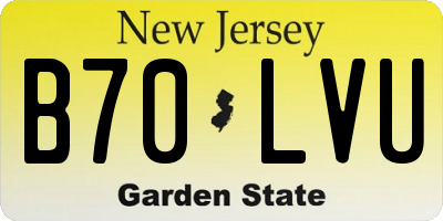 NJ license plate B70LVU