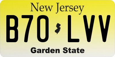 NJ license plate B70LVV