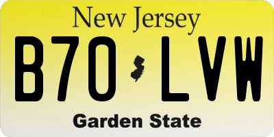 NJ license plate B70LVW