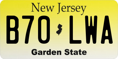 NJ license plate B70LWA