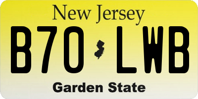 NJ license plate B70LWB