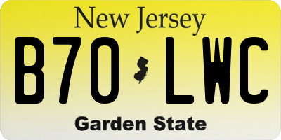 NJ license plate B70LWC