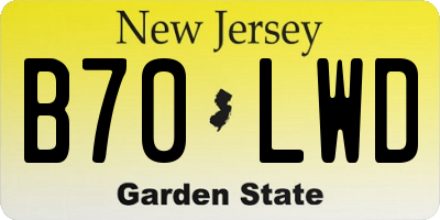 NJ license plate B70LWD