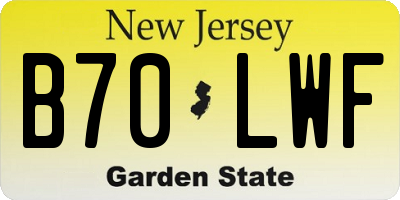 NJ license plate B70LWF
