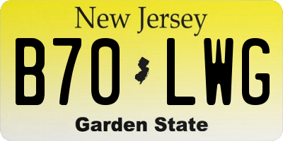 NJ license plate B70LWG