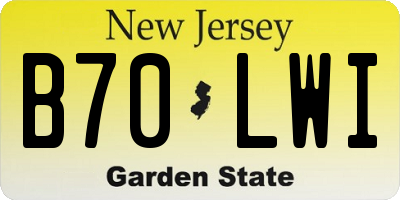NJ license plate B70LWI
