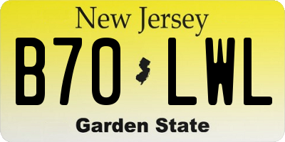 NJ license plate B70LWL