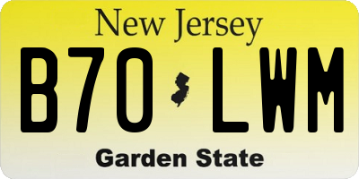 NJ license plate B70LWM