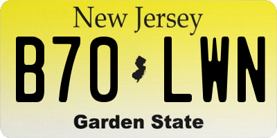NJ license plate B70LWN