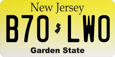 NJ license plate B70LWO