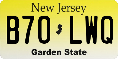 NJ license plate B70LWQ