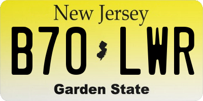NJ license plate B70LWR