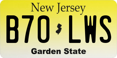 NJ license plate B70LWS