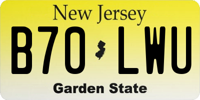 NJ license plate B70LWU