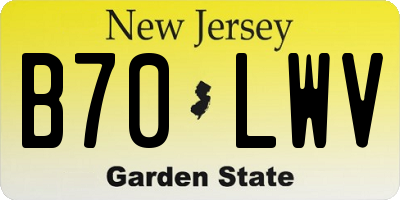 NJ license plate B70LWV