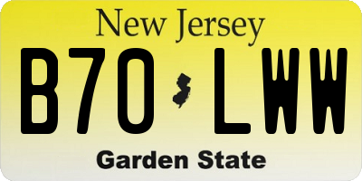 NJ license plate B70LWW