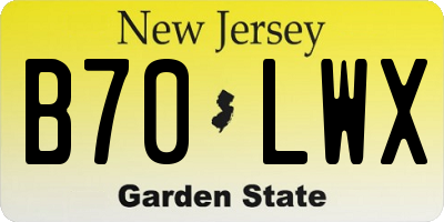 NJ license plate B70LWX