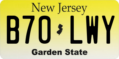 NJ license plate B70LWY