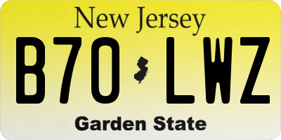 NJ license plate B70LWZ