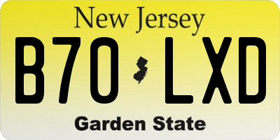 NJ license plate B70LXD