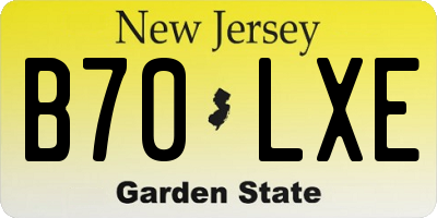 NJ license plate B70LXE