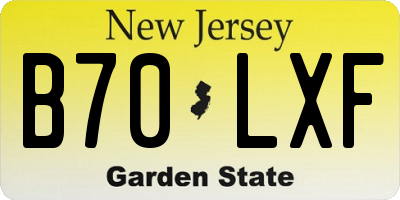 NJ license plate B70LXF