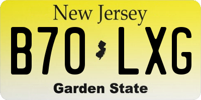 NJ license plate B70LXG