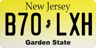 NJ license plate B70LXH