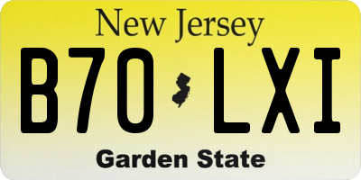 NJ license plate B70LXI