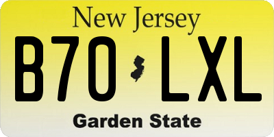 NJ license plate B70LXL