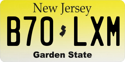 NJ license plate B70LXM