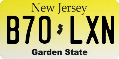 NJ license plate B70LXN