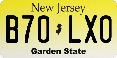 NJ license plate B70LXO